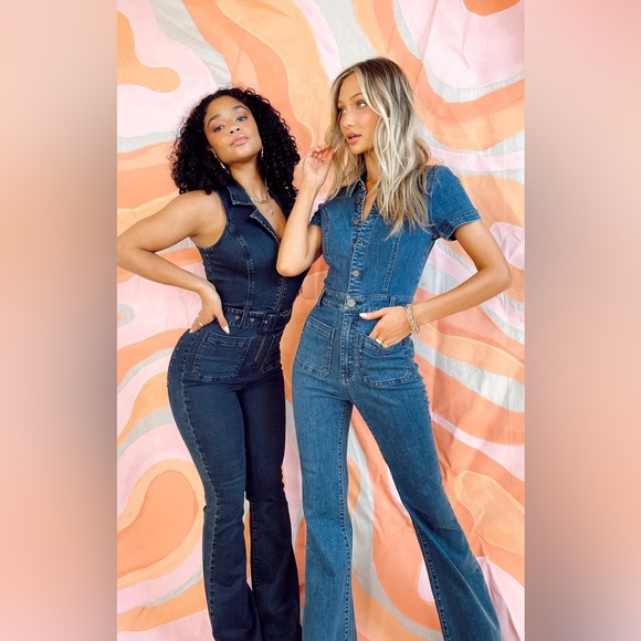 *24 HOUR SALE* Saturday Night Sleeveless Denim Jumpsuit - Picture 7 of 9